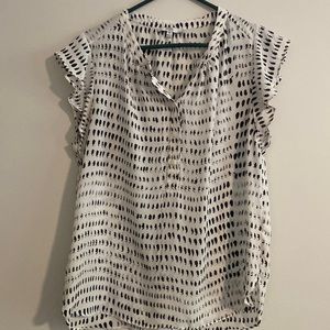 Black and white large blouse